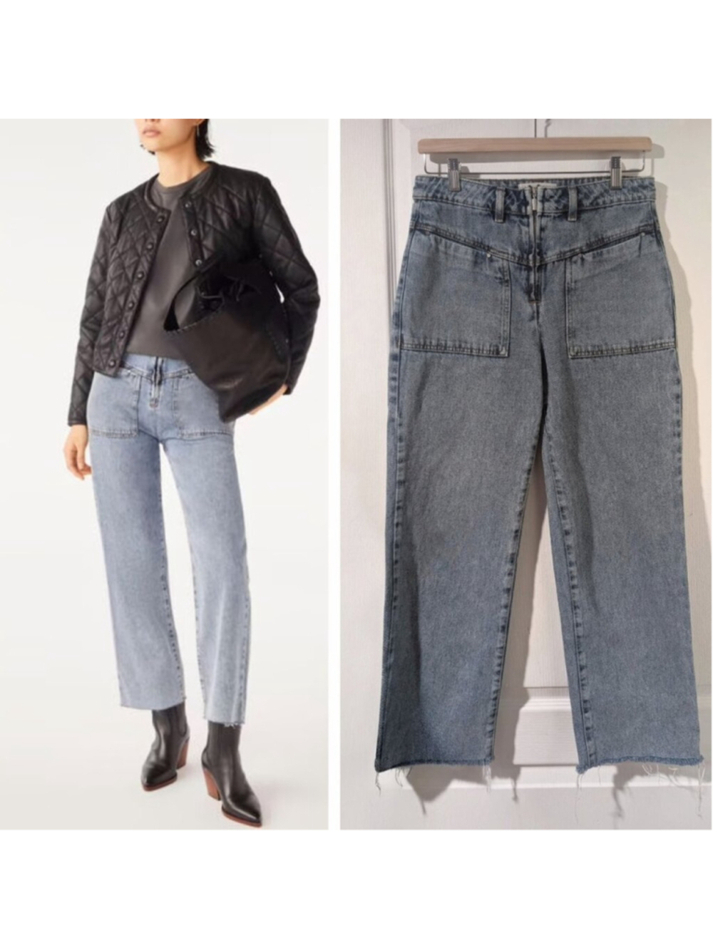 ba&sh | Dare High Rise Zip Front Jeans in Blue